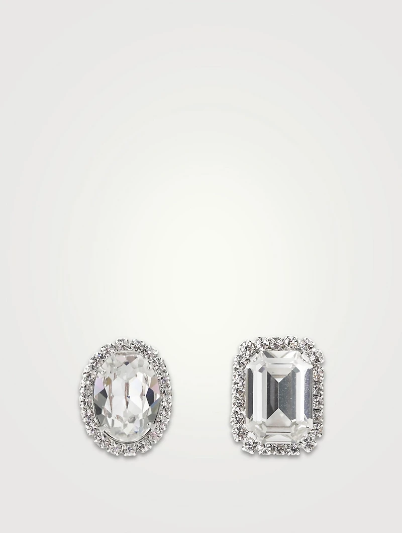 Asymmetrical Earrings With Crystal