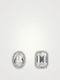 Asymmetrical Earrings With Crystal