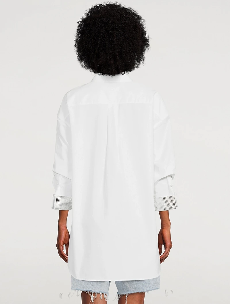 Cotton Shirt With Crystal Cuffs