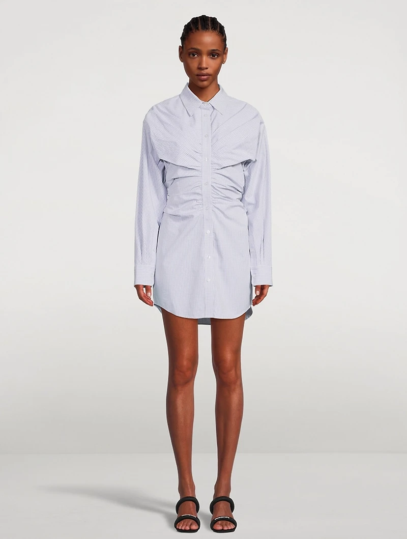 Ruched Shirt Dress