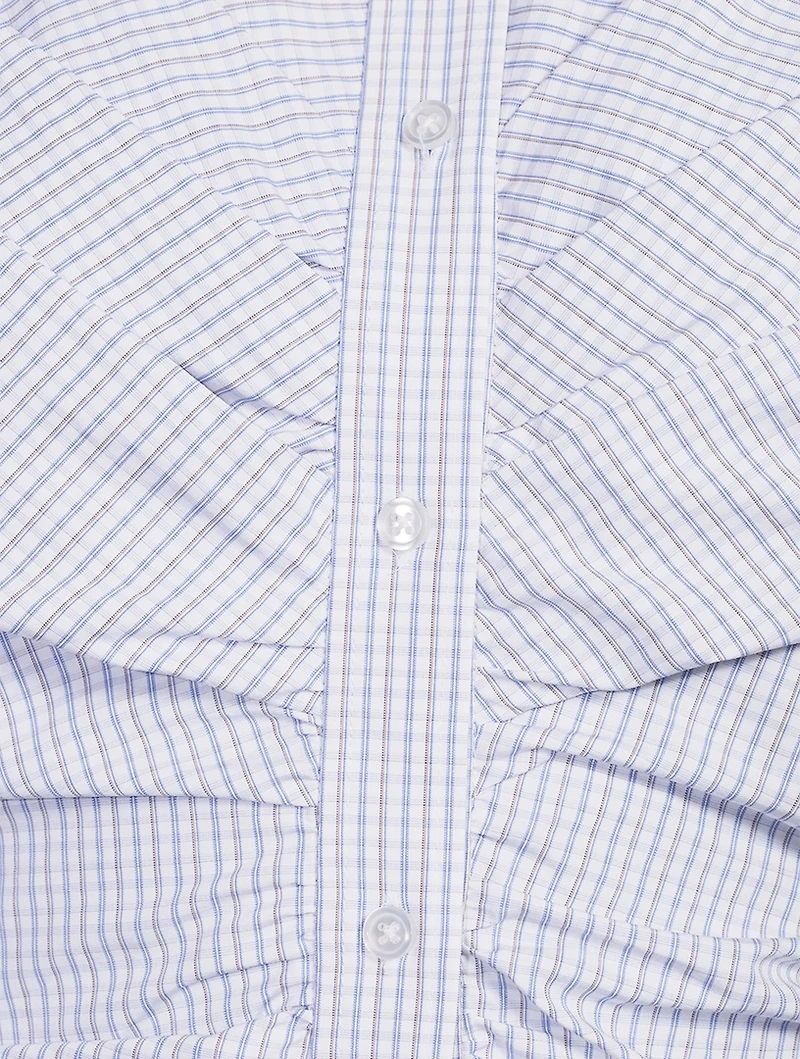 Ruched Shirt Dress