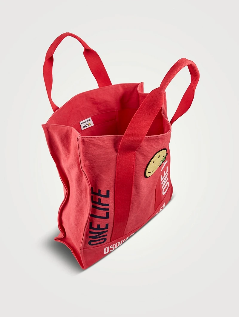 Smiley Organic Cotton Shopping Bag