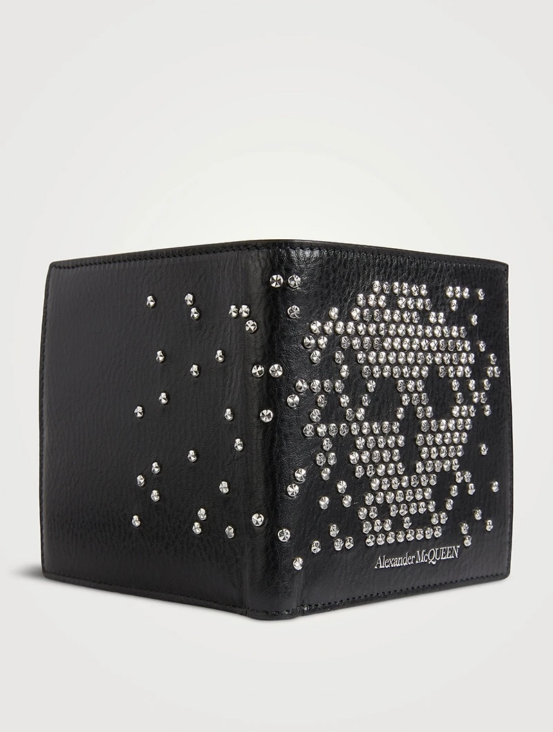 Studded Leather Billfold Wallet