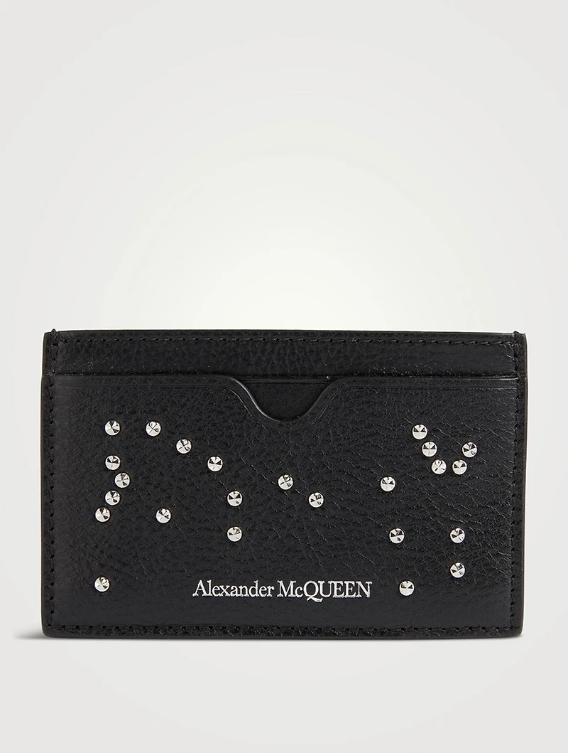 Studded Leather Card Holder