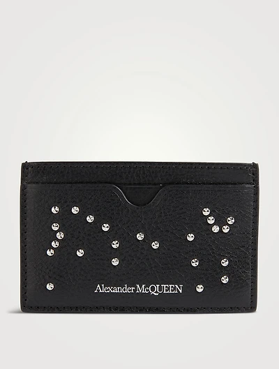 Studded Leather Card Holder