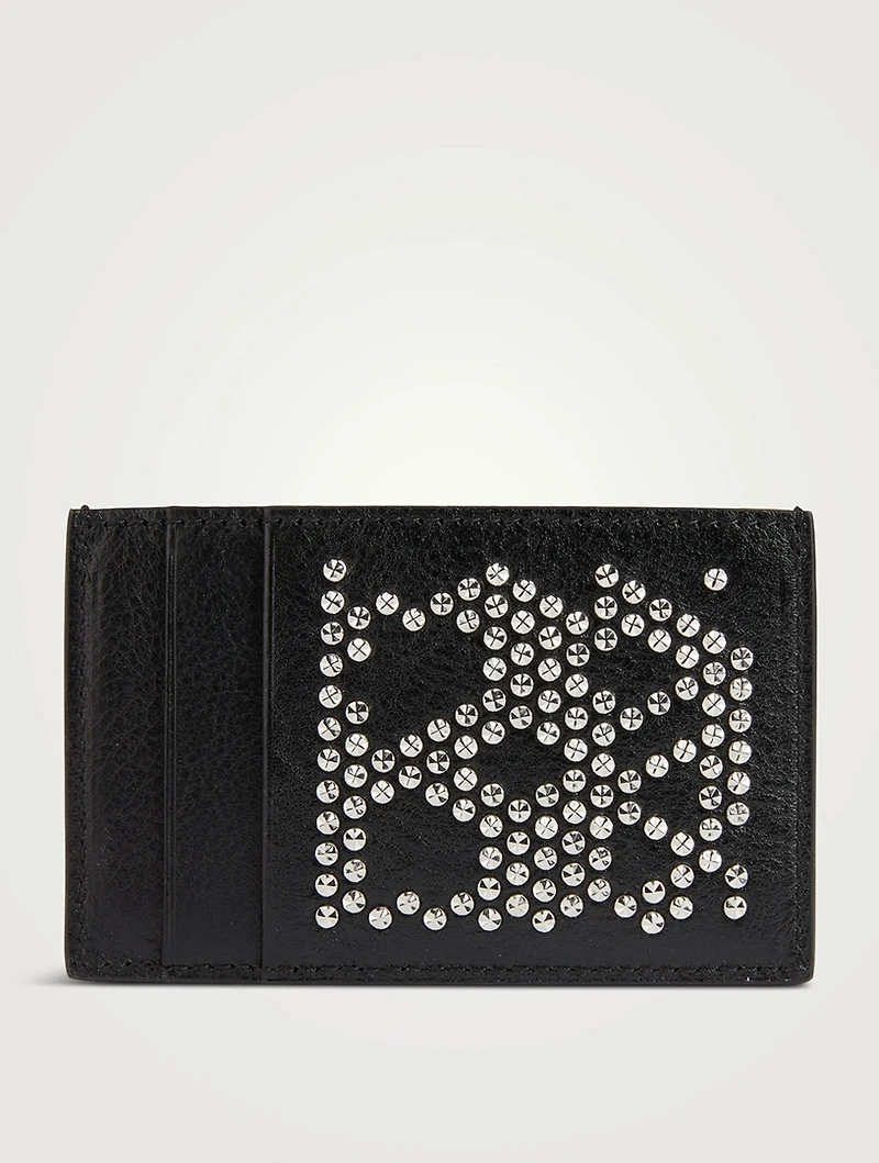 Studded Leather Card Holder