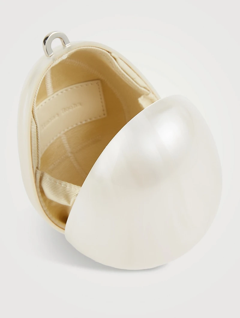 Micro Egg Bag With Pearl Crossbody Strap