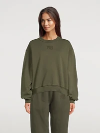 Structured Terry Crewneck Sweatshirt With Puff Paint Logo