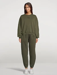 Structured Terry Crewneck Sweatshirt With Puff Paint Logo