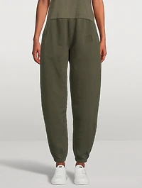 Structured Terry Joggers With Puff Paint Logo
