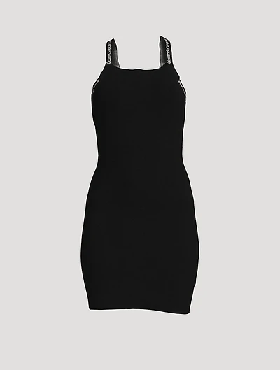Mini Dress With Logo Jacquard Trim
