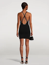 Mini Dress With Logo Jacquard Trim