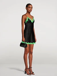Lace-Trimmed Silk Slip Dress