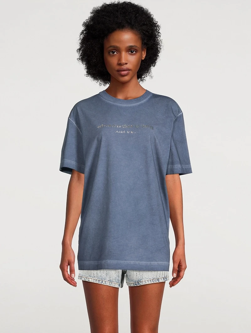 Jersey T-Shirt With Crystal Logo
