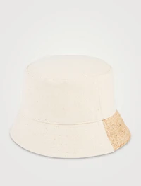 Combined Straw-Brim Bucket Hat
