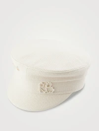 Baker Boy Cap With Faux Pearls