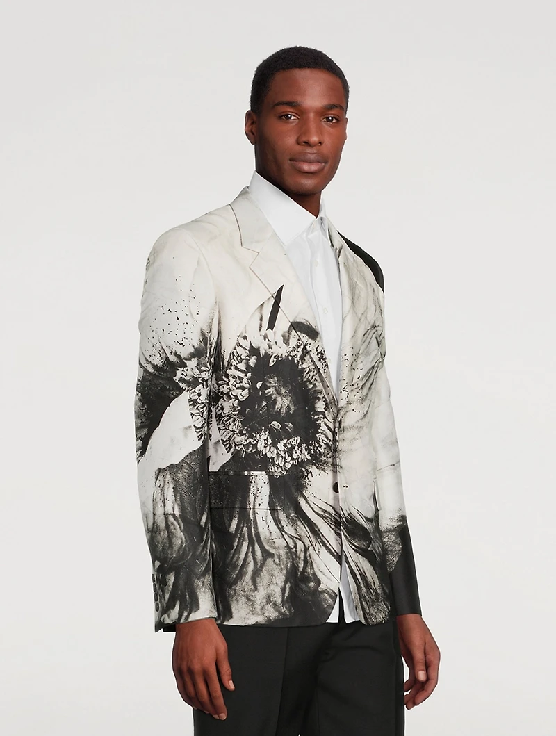 Wool And Silk Jacket Flower Print