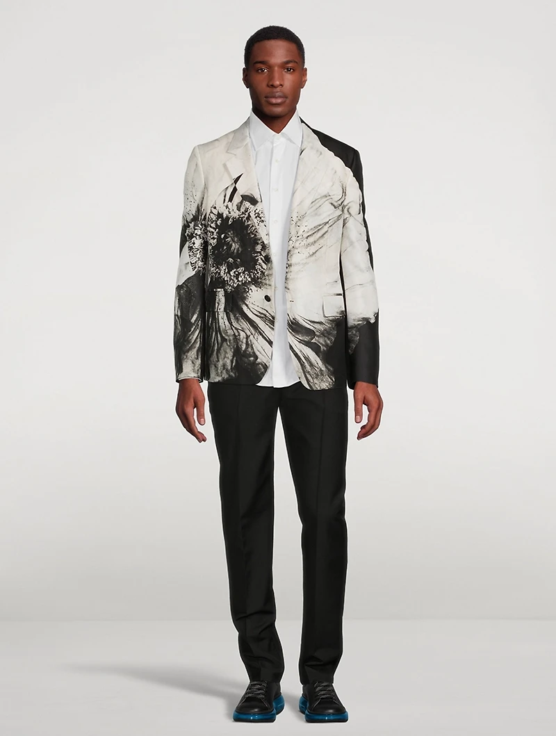 Wool And Silk Jacket Flower Print