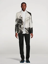 Wool And Silk Jacket Flower Print