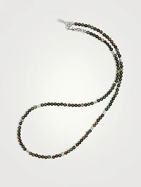 Jasper Beaded Necklace With Sterling Silver Beads