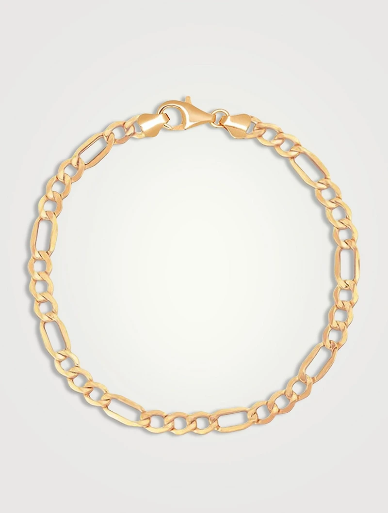 18K Gold Plated Figaro Bracelet