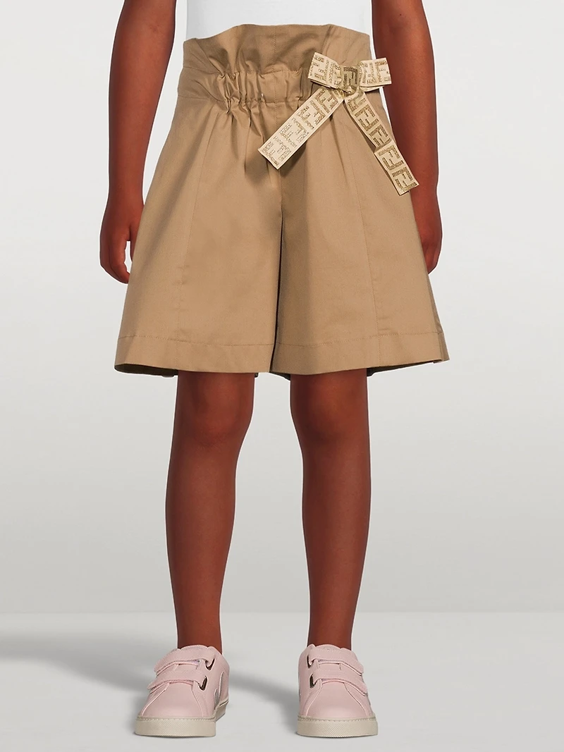 Kids Cotton Stretch High-Waisted Shorts