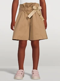 Kids Cotton Stretch High-Waisted Shorts