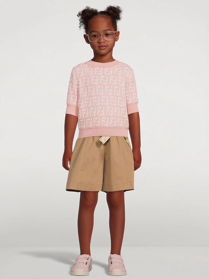 Kids Cotton Stretch High-Waisted Shorts
