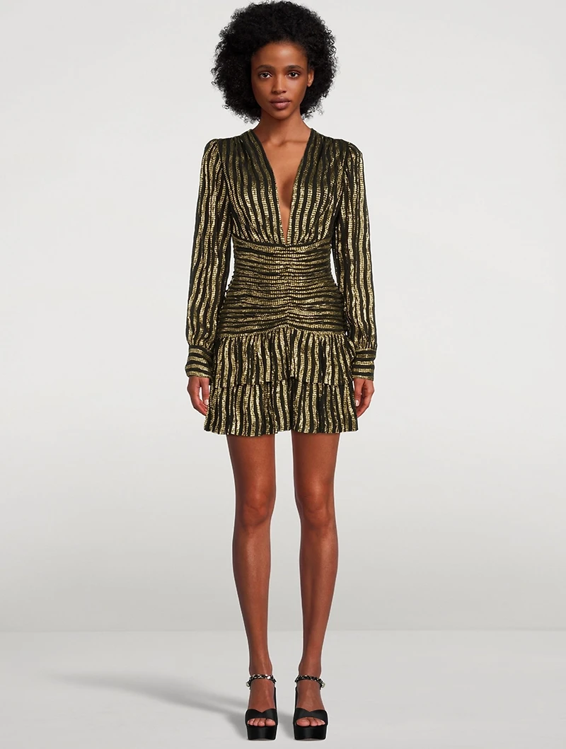 Dragonfly Metallic Mini Dress