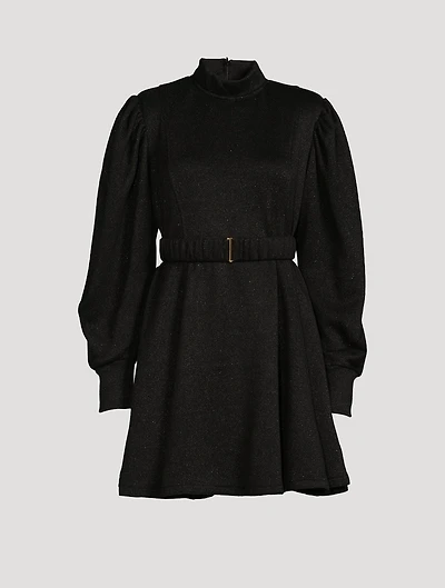 Lotus Belted Lurex Mini Dress