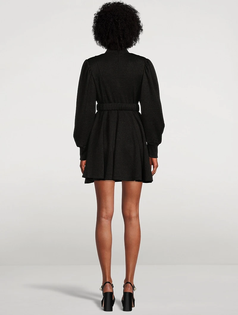 Lotus Belted Lurex Mini Dress