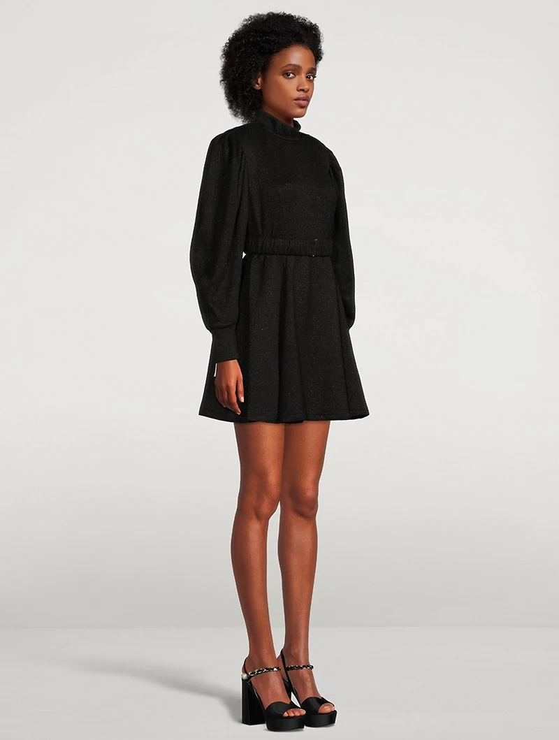 Lotus Belted Lurex Mini Dress