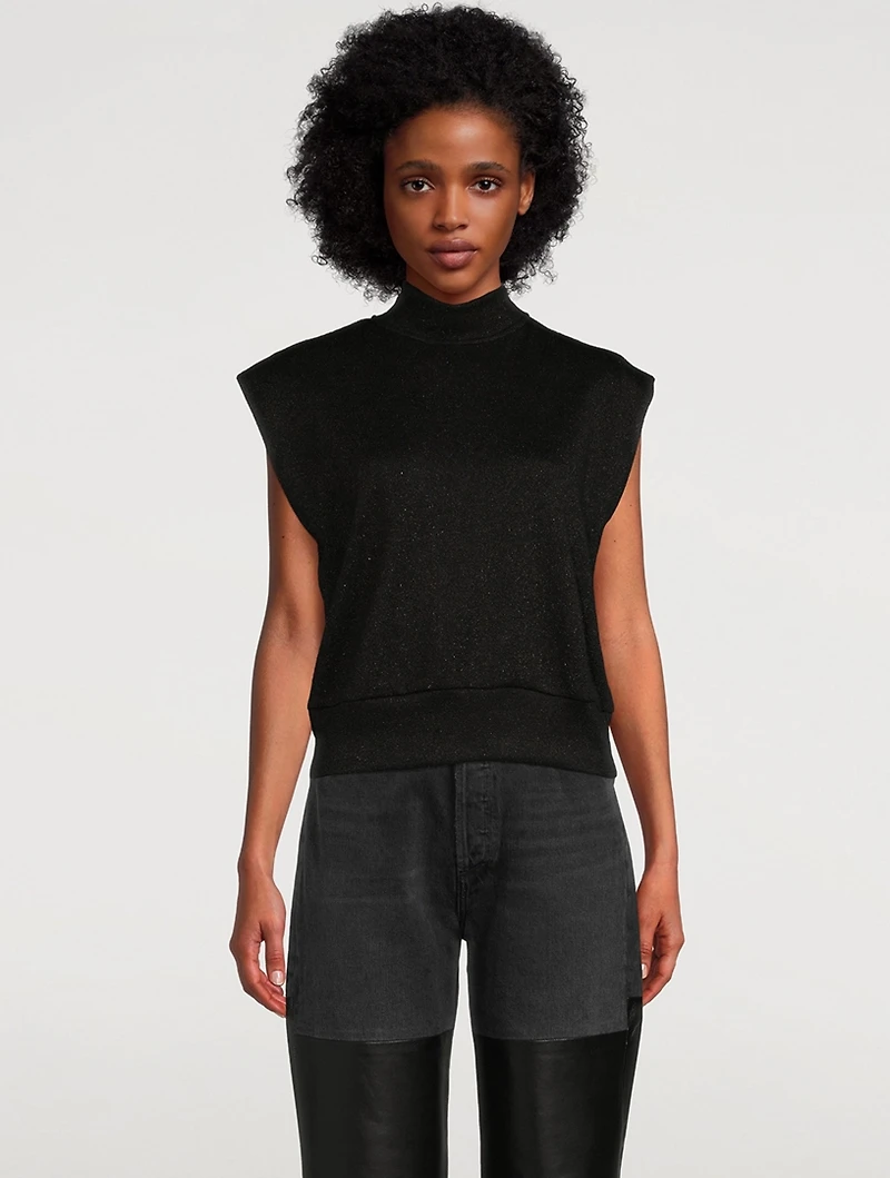 Birdie Lurex Cap-Sleeve Top