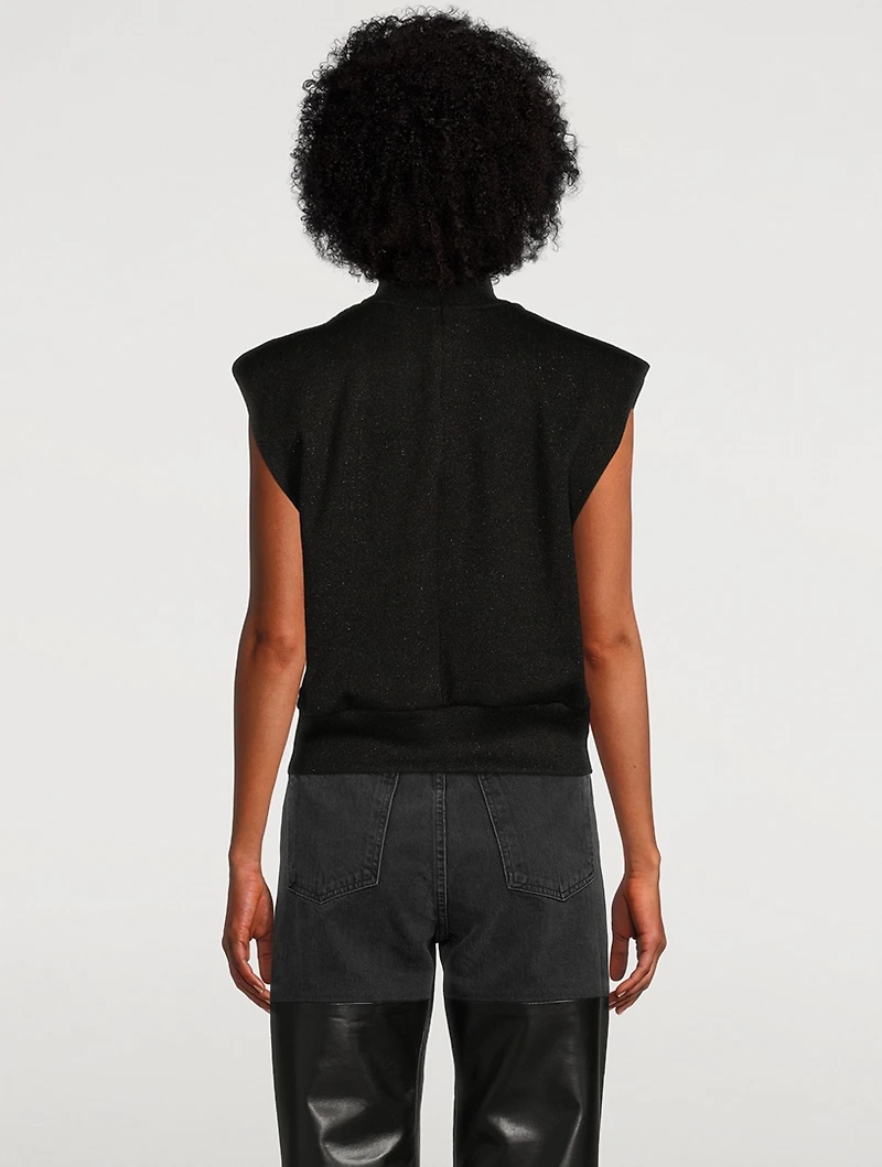 Birdie Lurex Cap-Sleeve Top