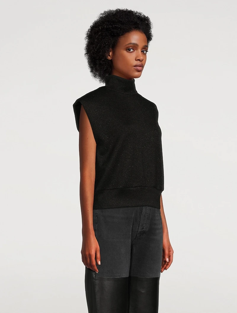 Birdie Lurex Cap-Sleeve Top