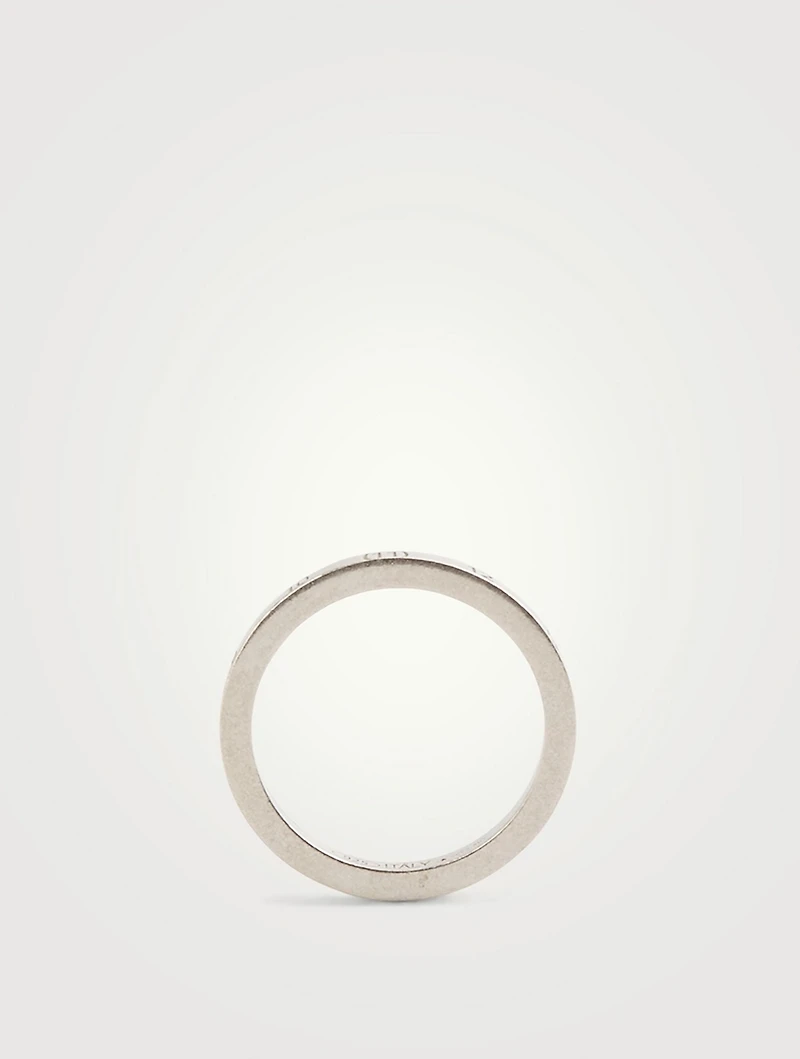 Slim Icon Silver Number Logo Ring