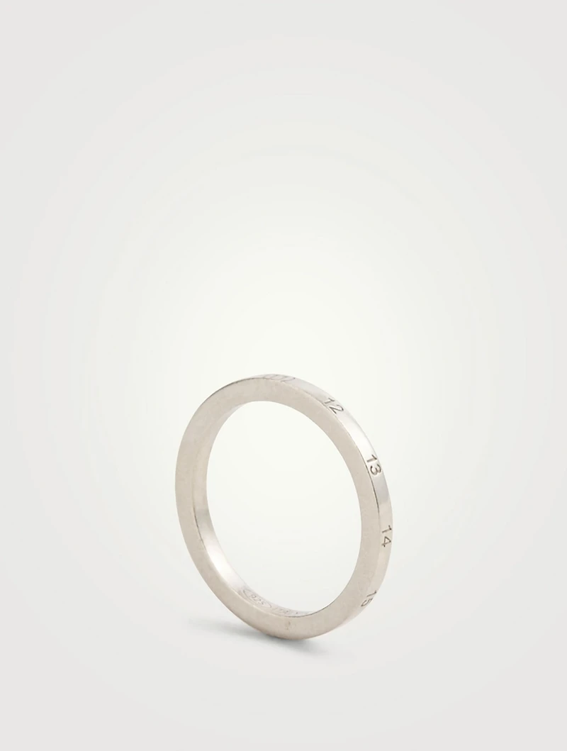 Slim Icon Silver Number Logo Ring