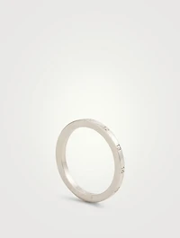 Slim Icon Silver Number Logo Ring