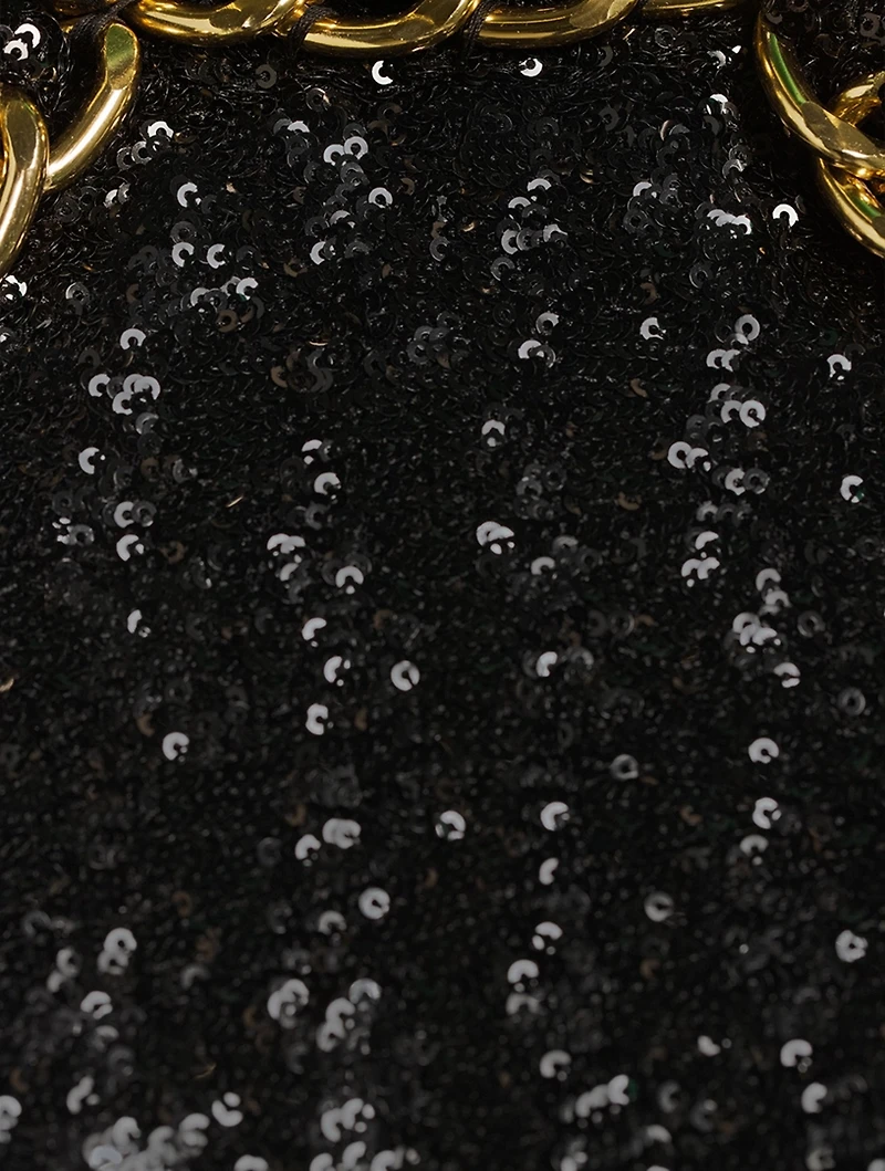 Sequin-Embellished Halter Gown