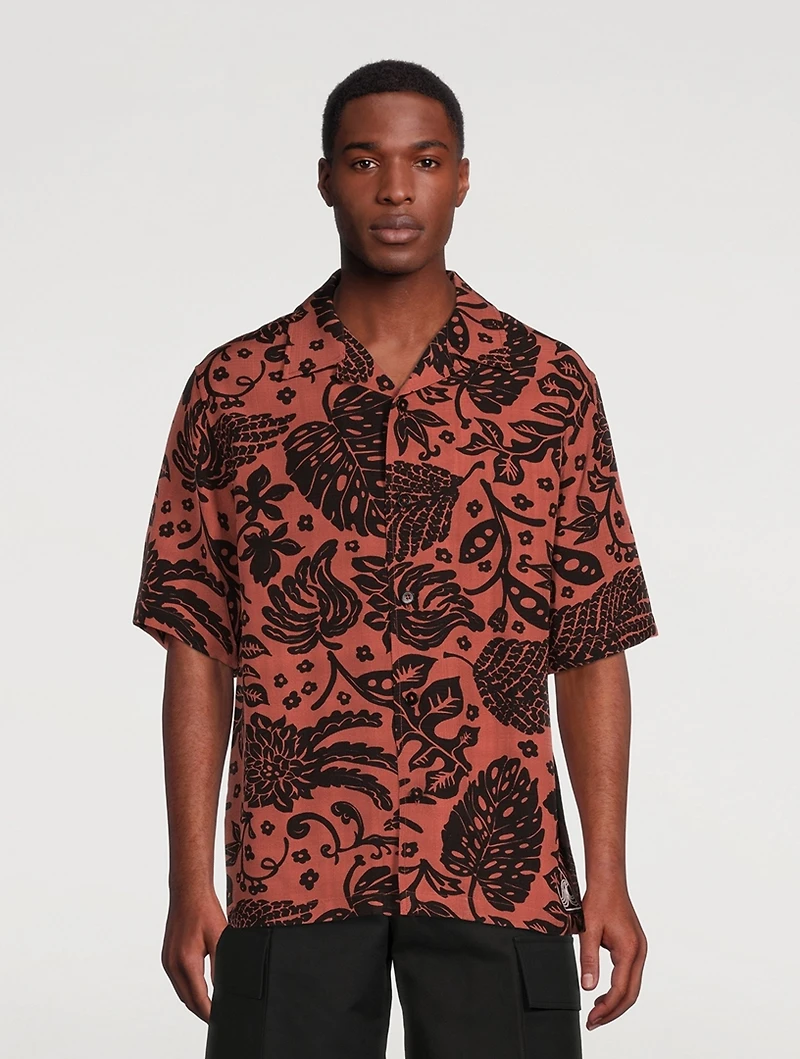 Short-Sleeve Camp Shirt Hawaiian Print