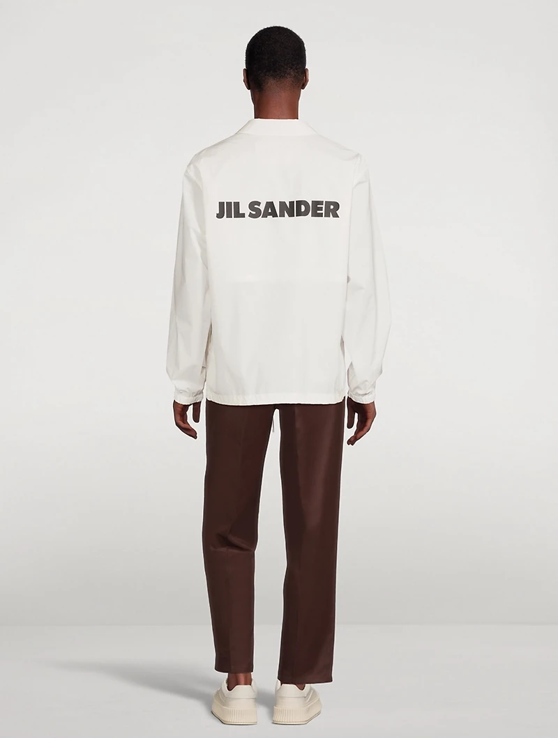 Cotton Shirt Jacket With Logo
