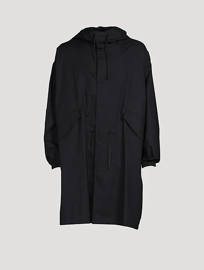 Cotton Long Jacket With Hood