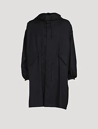 Cotton Long Jacket With Hood