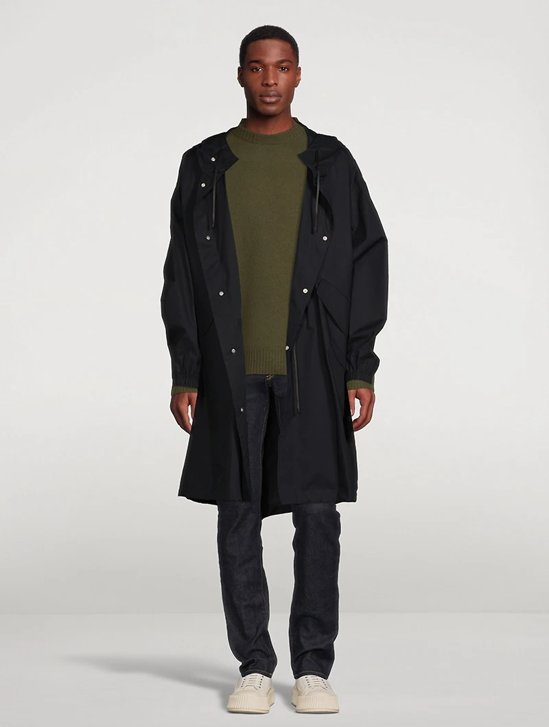 Cotton Long Jacket With Hood