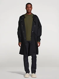 Cotton Long Jacket With Hood