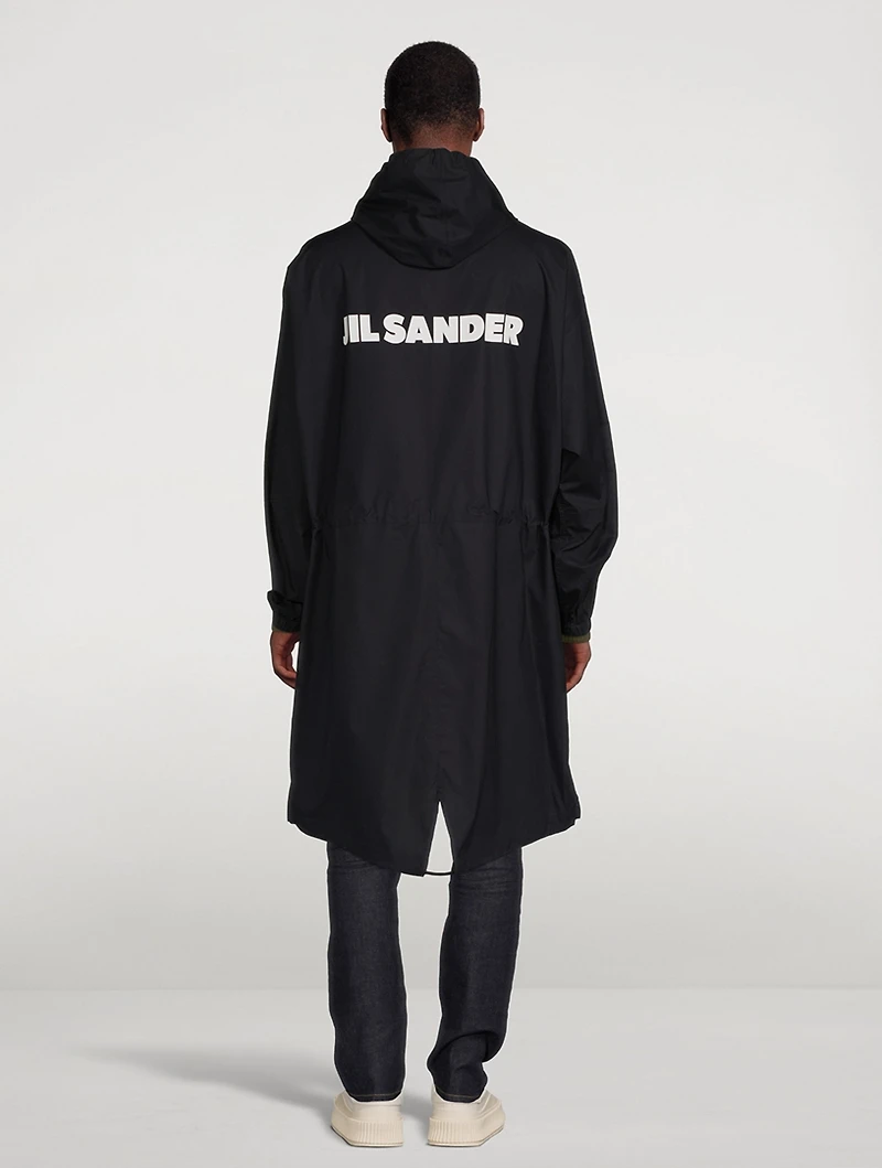 Cotton Long Jacket With Hood