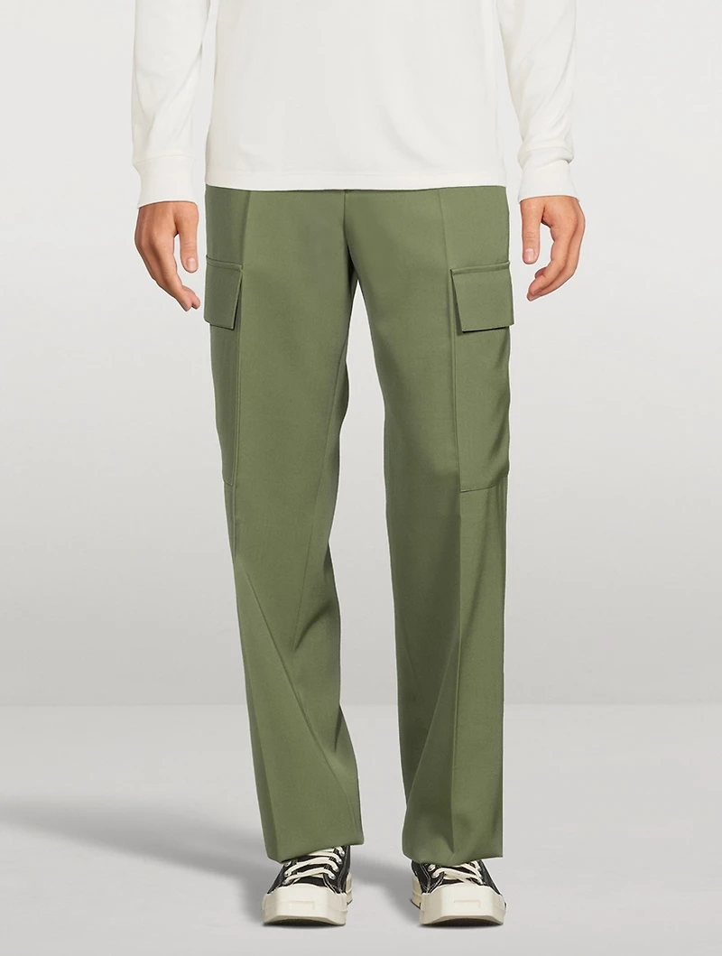 Wool Straight-Leg Pants