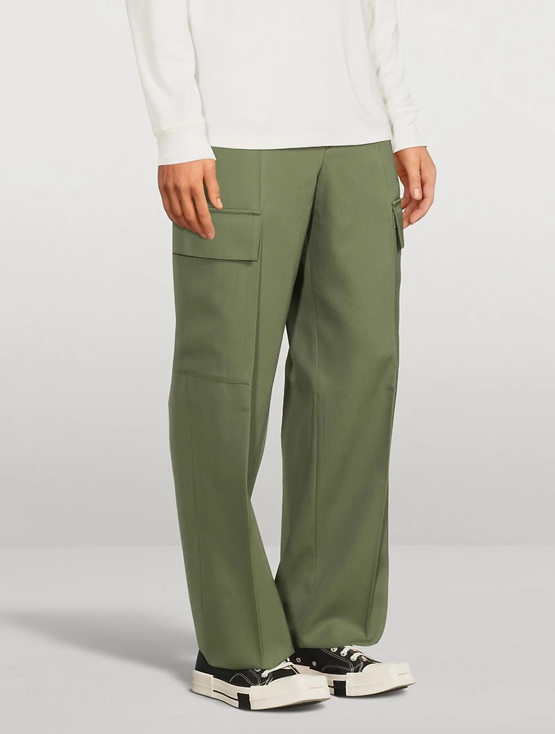 Wool Straight-Leg Pants