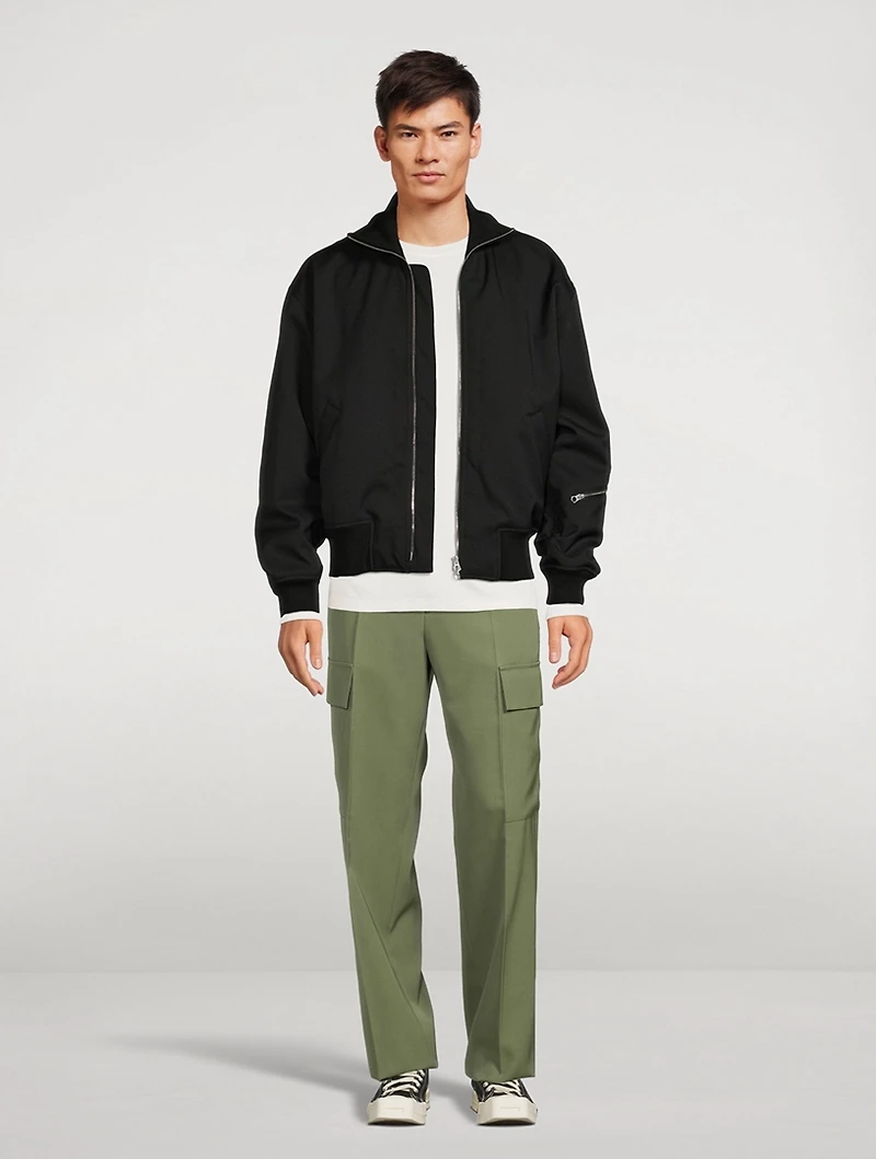 Wool Straight-Leg Pants
