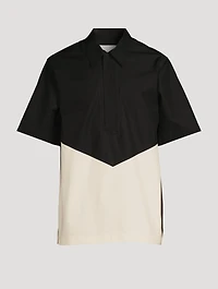 Cotton Short-Sleeve Zip Shirt